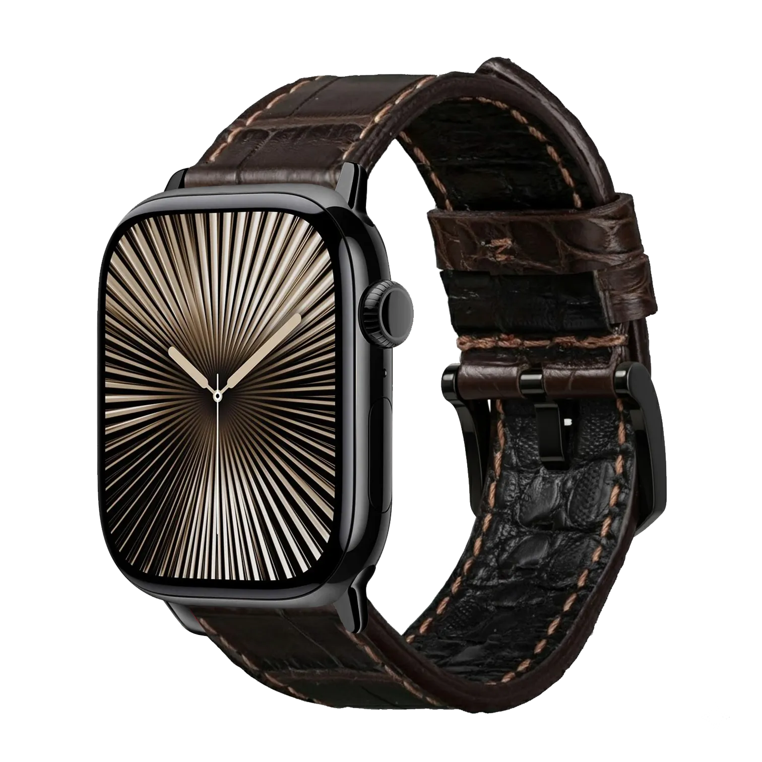 Braun / 42mm / Schwarz Poliert