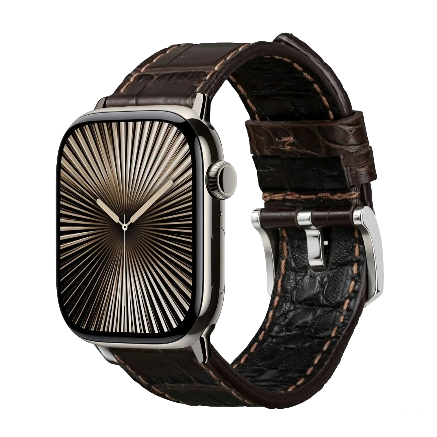 Braun / 42mm / Silber Poliert