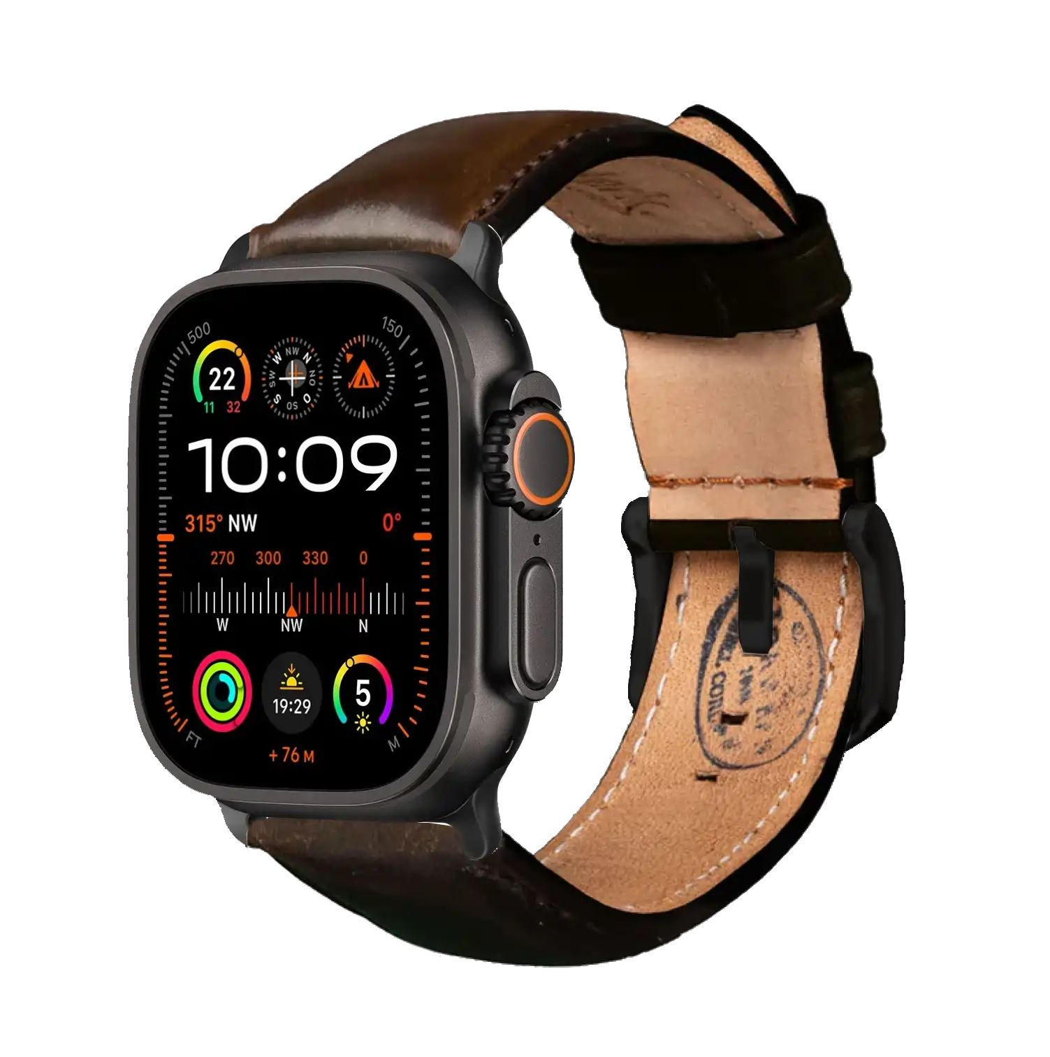 Dunkelbraun / Ultra/46mm/45mm + Faltschließe / Schwarz