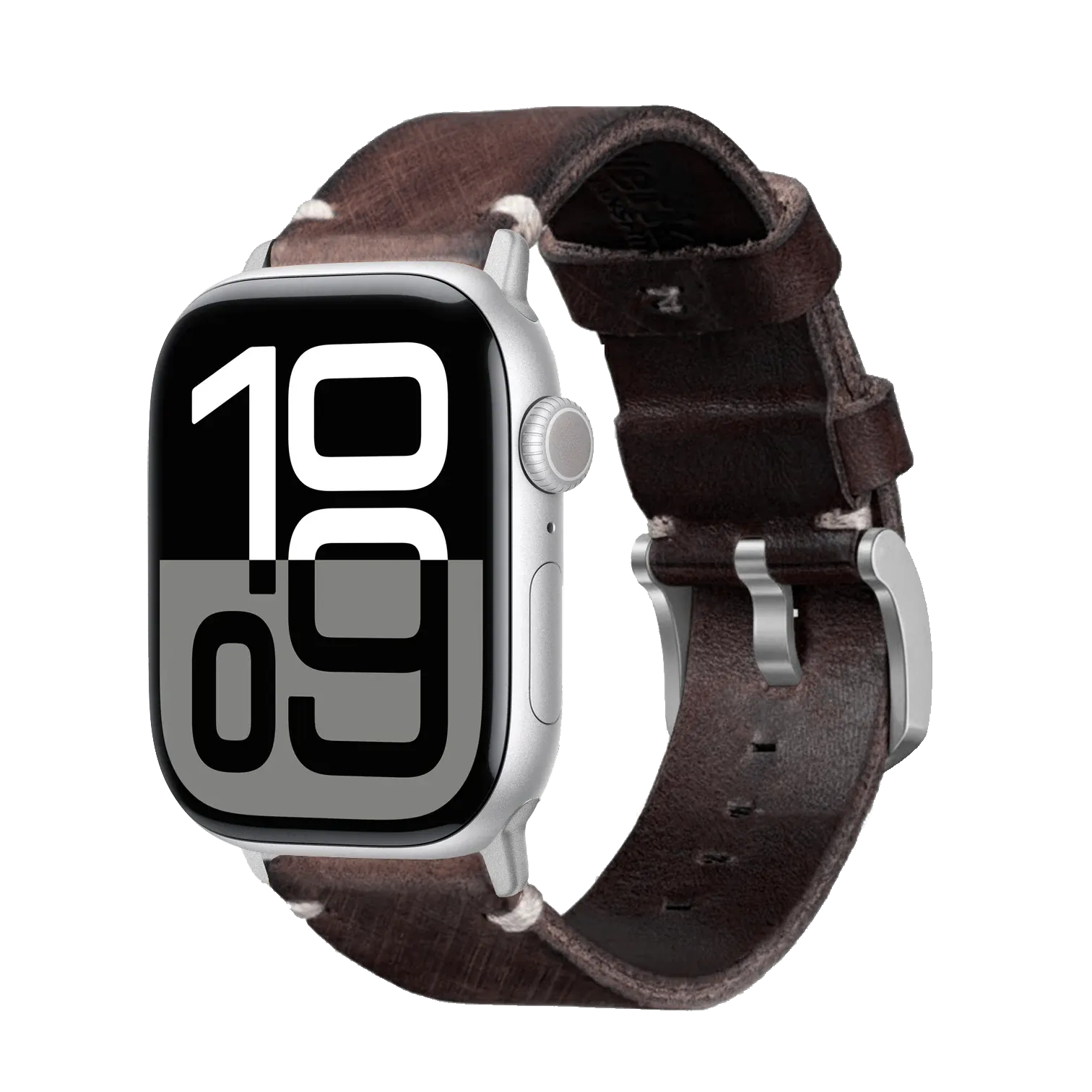 Dunkelbraun / 42mm / Silber Matt
