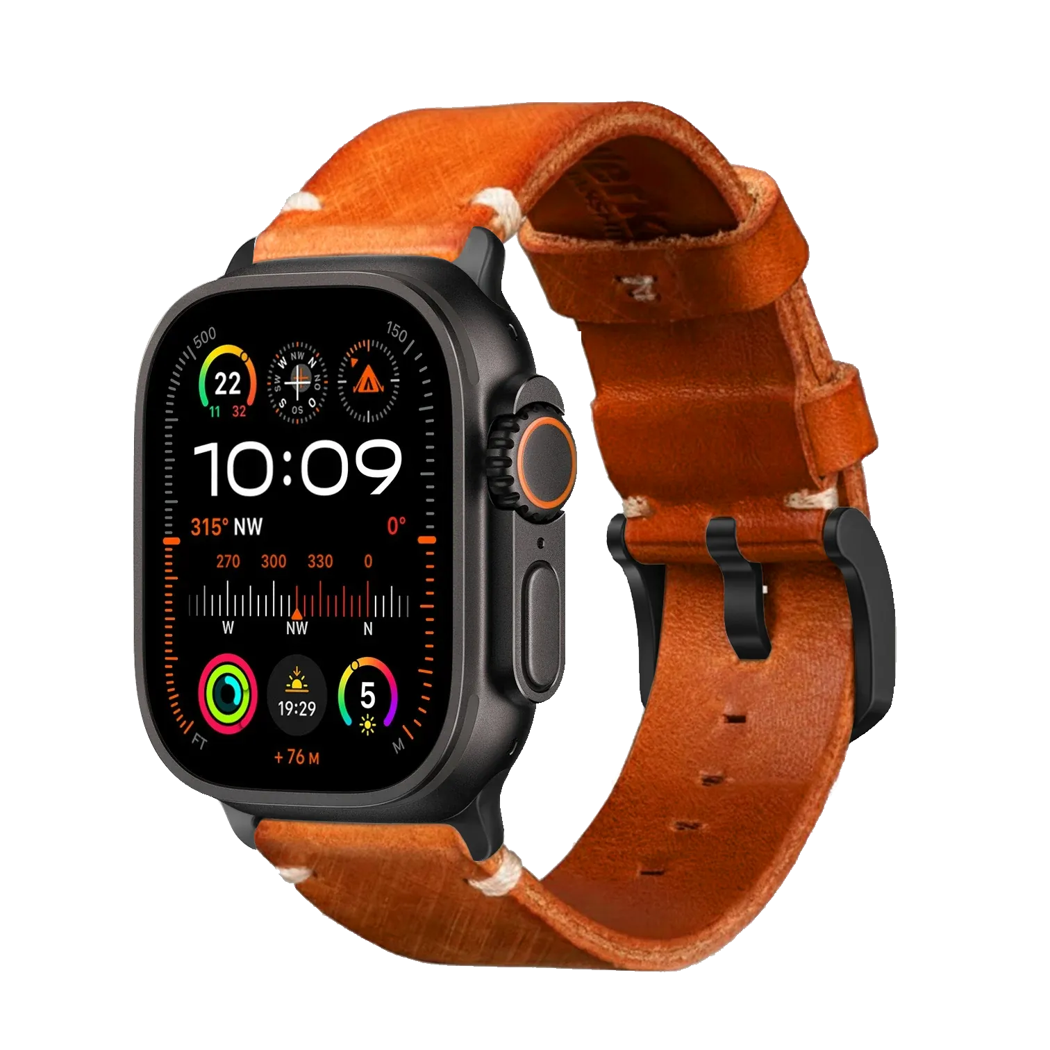 Orange / Ultra/46mm/45mm + Faltschließe / Schwarz Matt