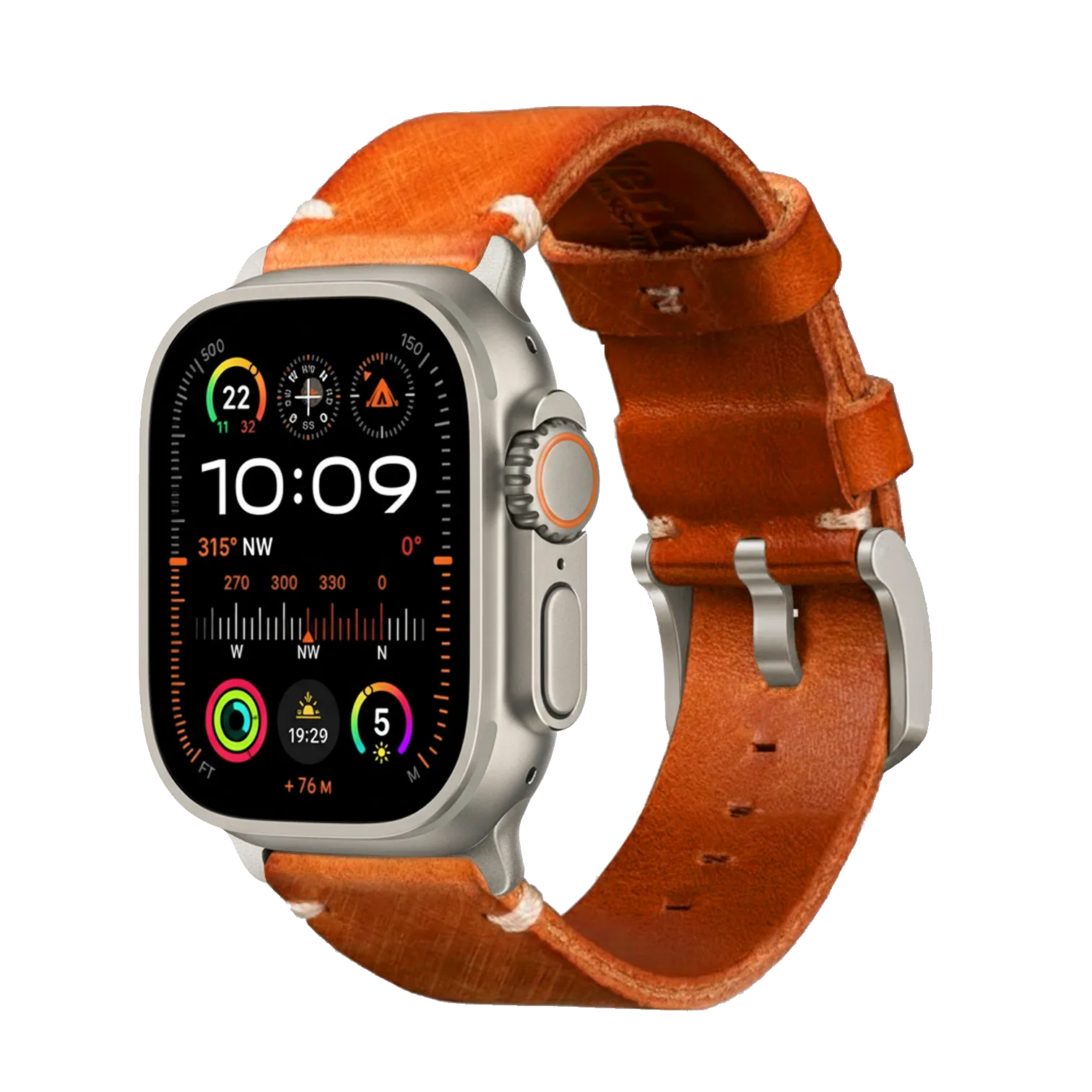 Orange / Ultra/46mm/45mm + Faltschließe / Silber Matt