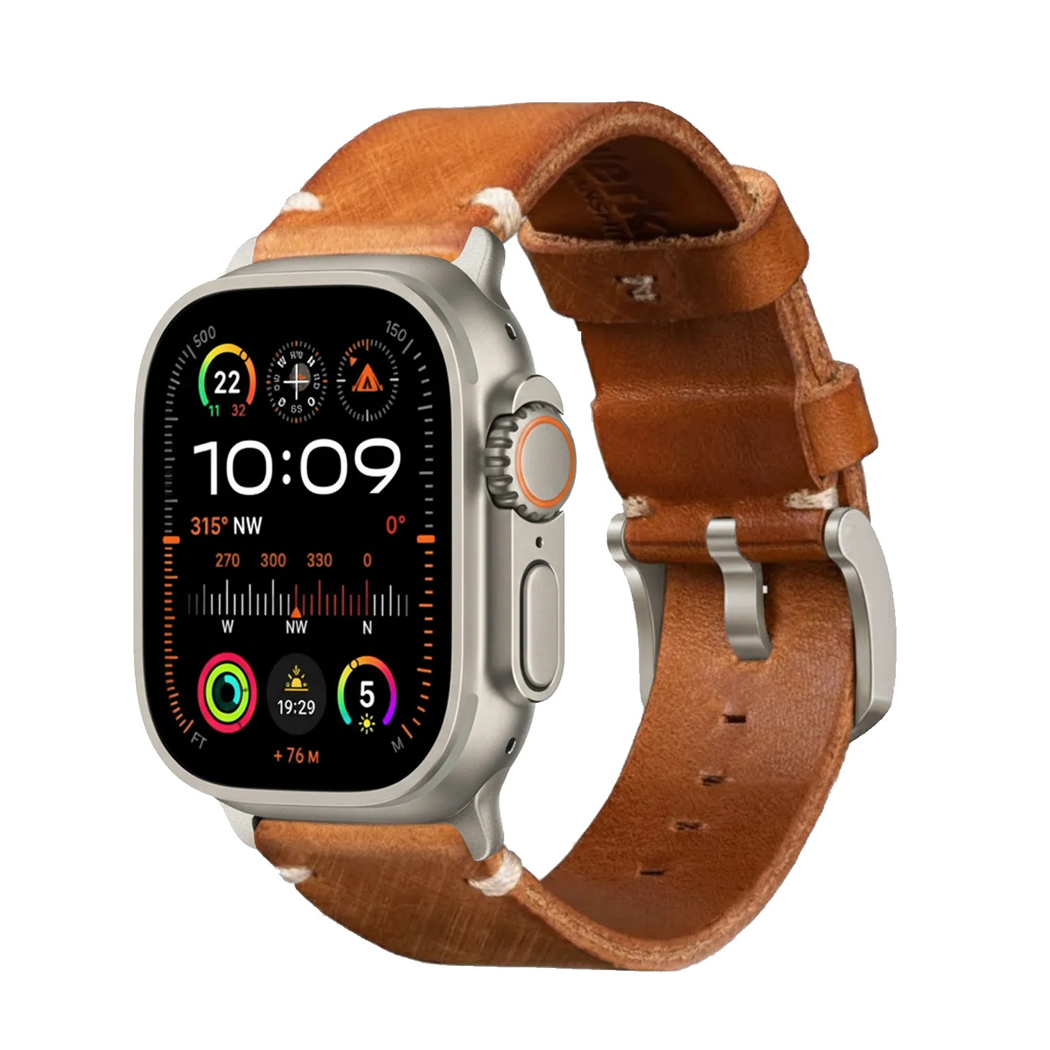Tan / Ultra/46mm/45mm + Faltschließe / Silber Matt