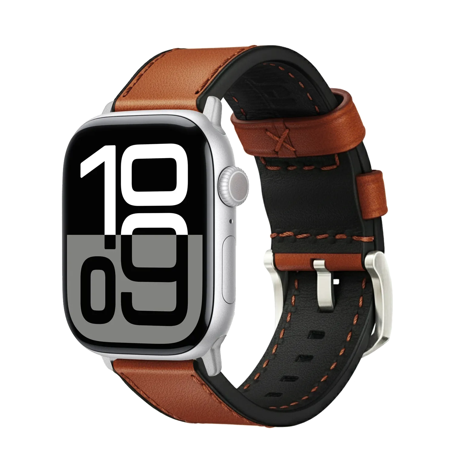 Hellbraun / 42mm / Silber Matt