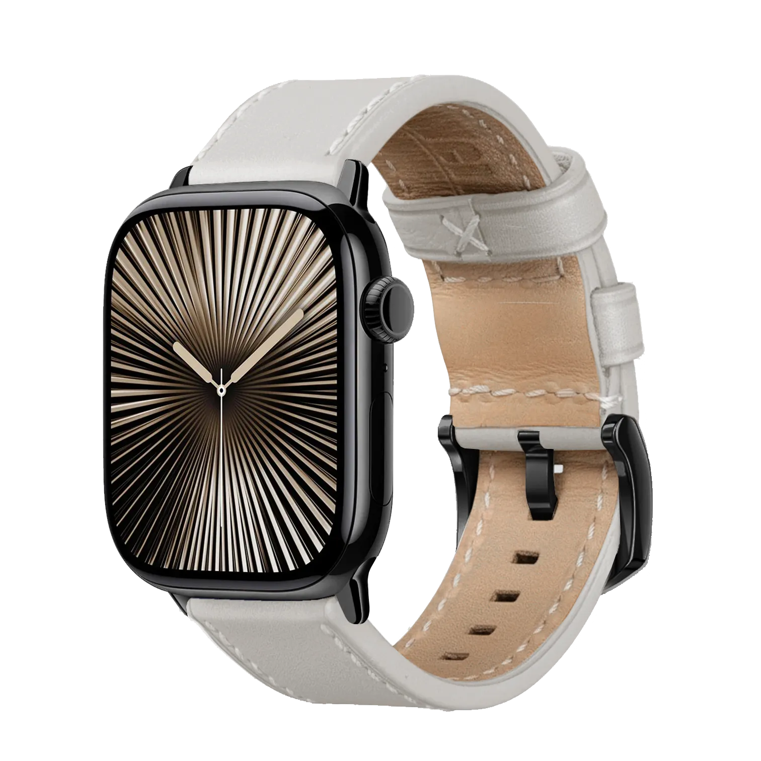 Weiß / 42mm / Schwarz Poliert
