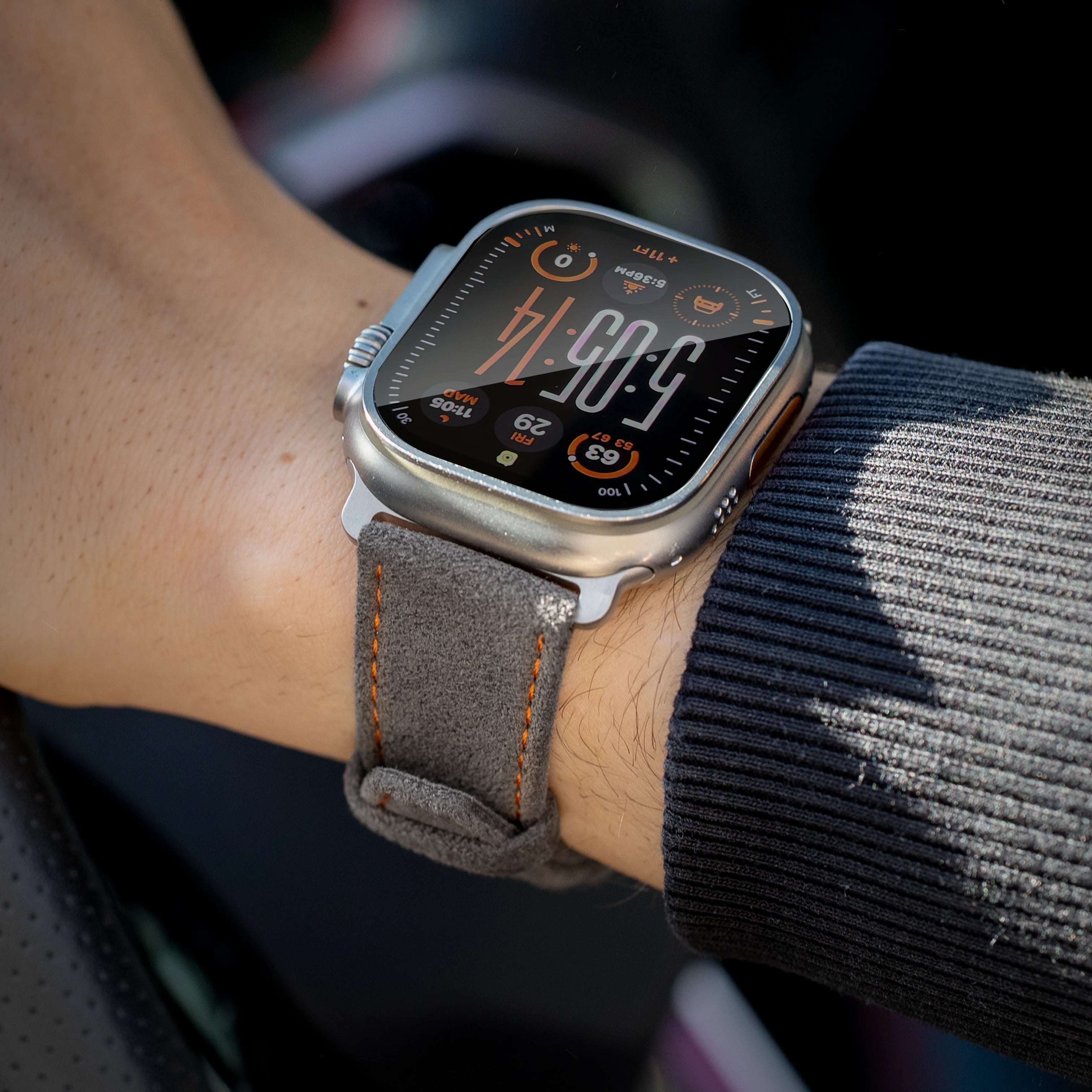 Anthracite mit orangener Naht / Ultra / Titan Natur