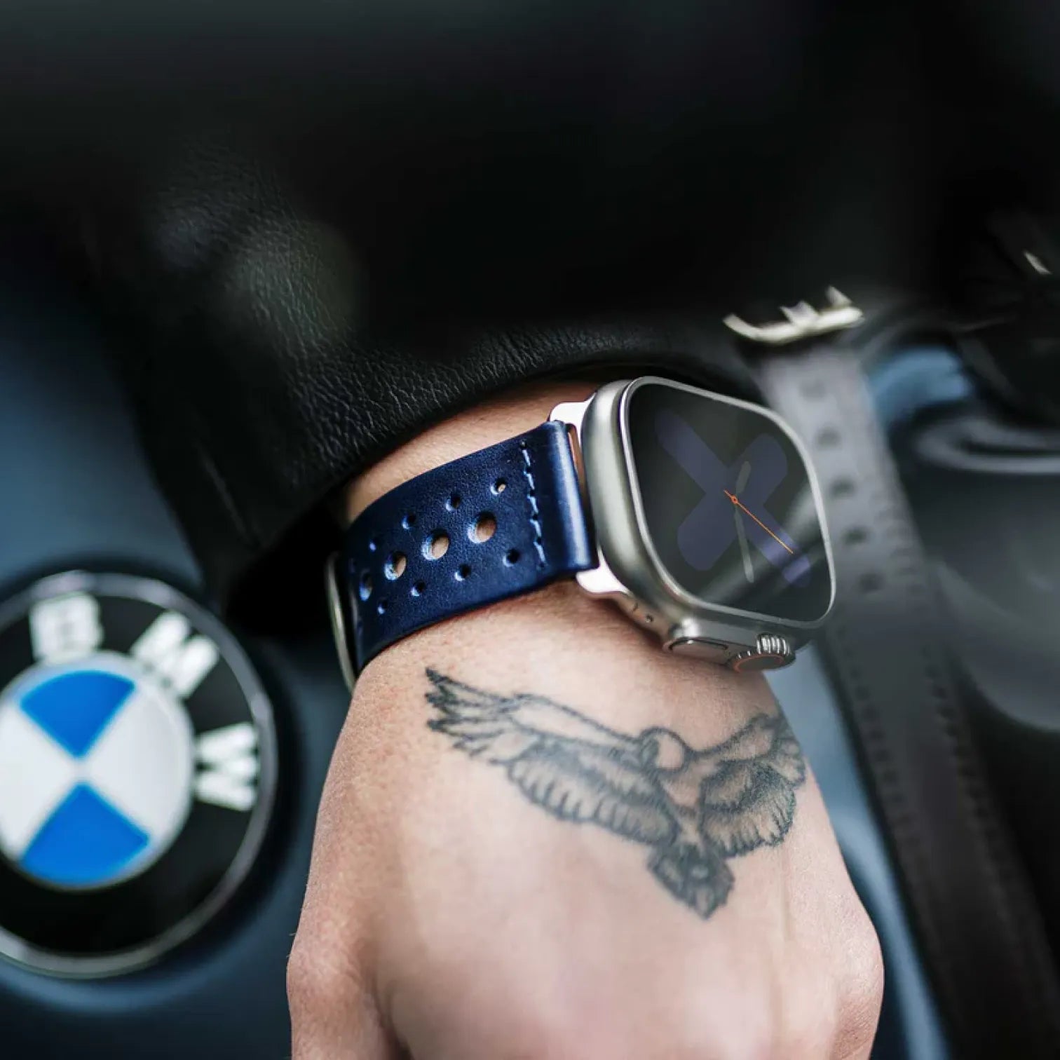 Blau / 42mm / Silber Matt