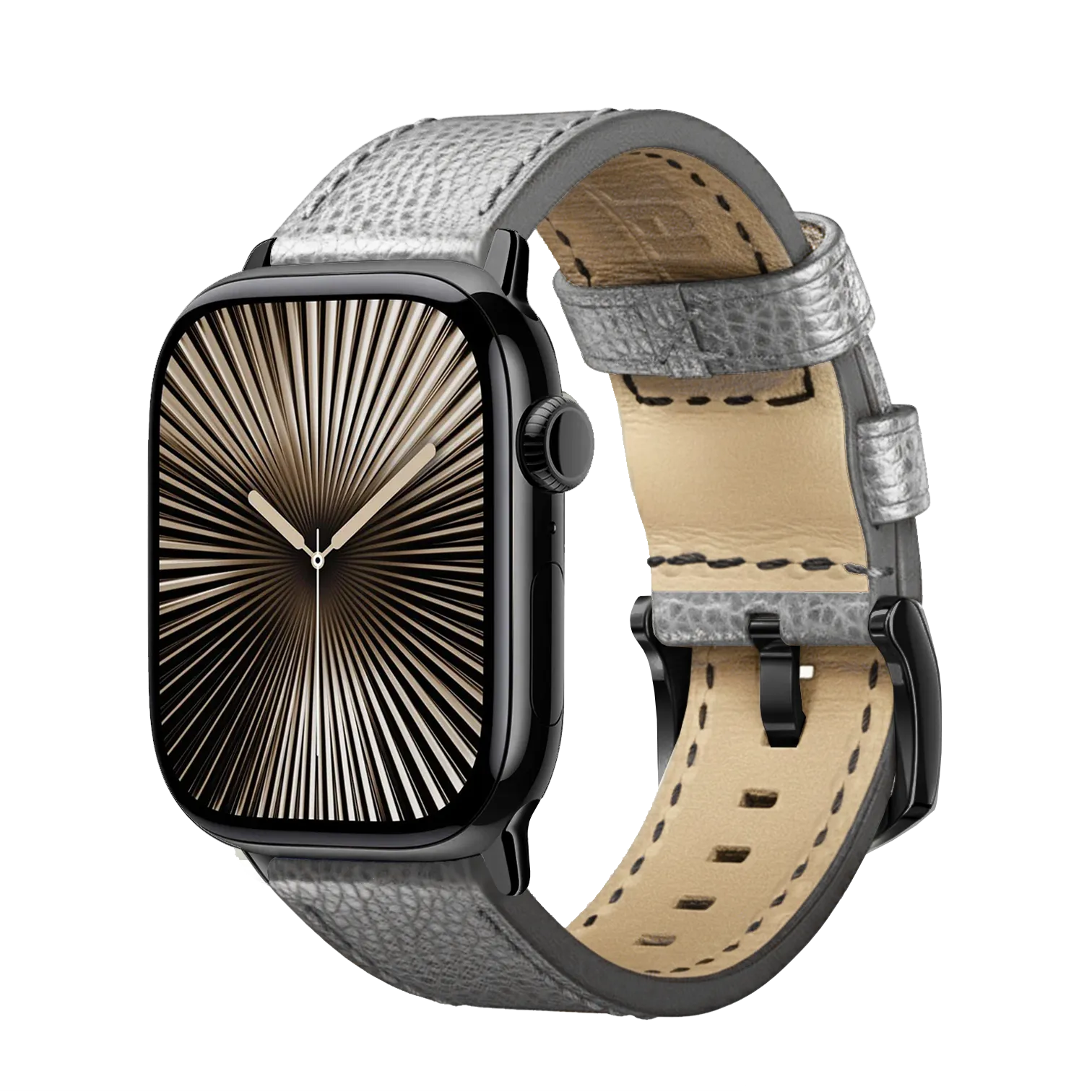 Grau / 42mm / Schwarz Poliert