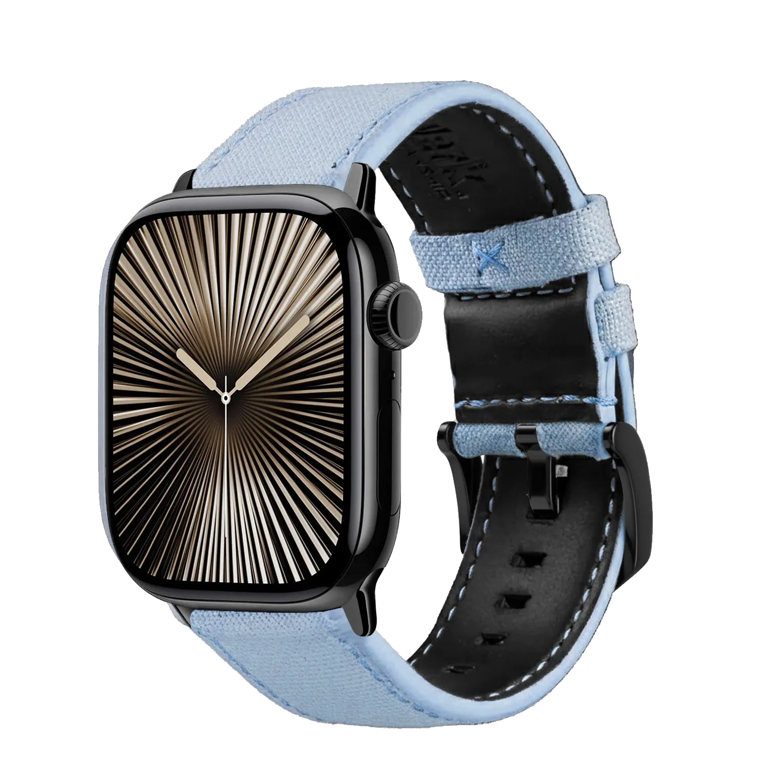 Hellblau / 42mm / Schwarz Poliert
