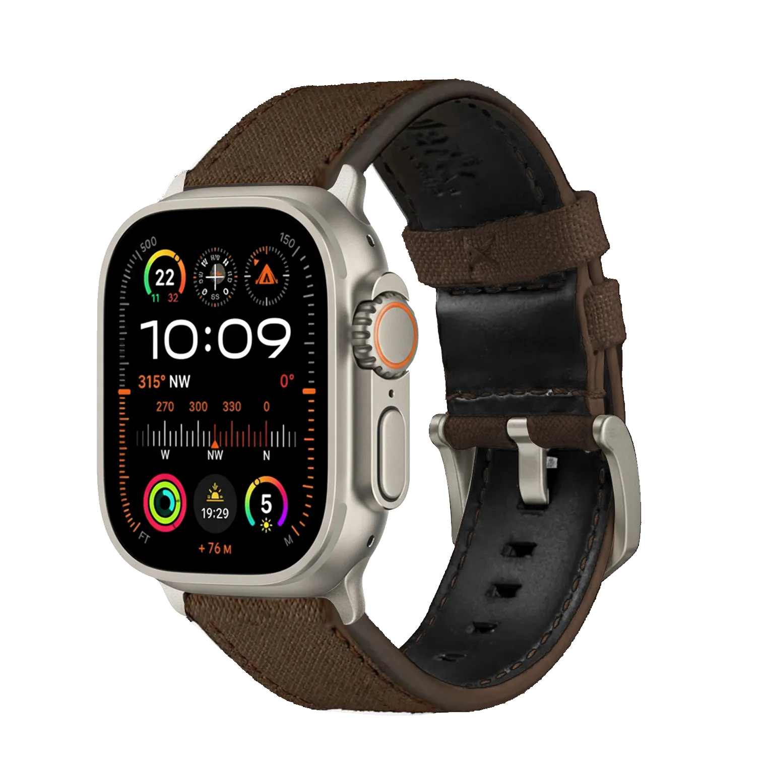Tiefbraun / Ultra/46mm/45mm / Silber Matt