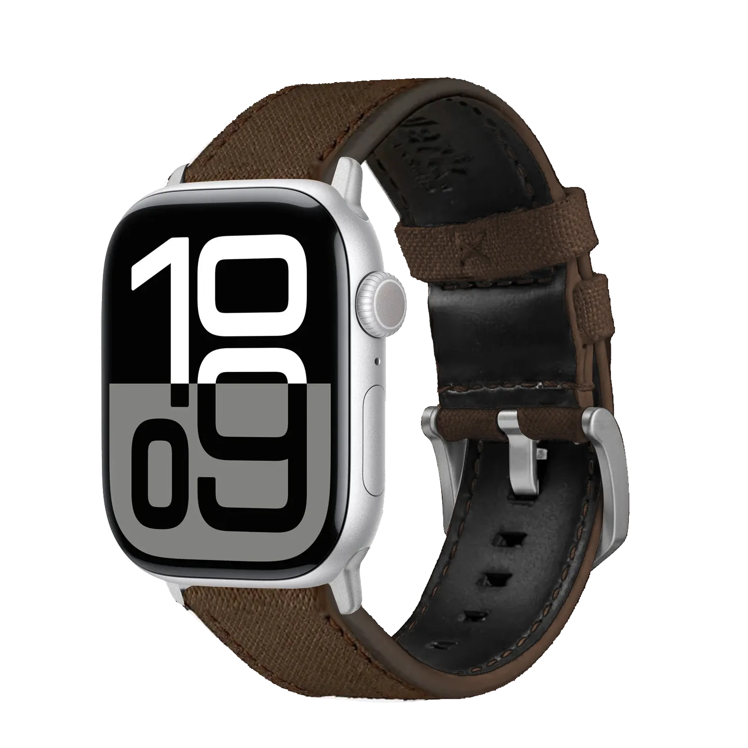 Tiefbraun / 42mm / Silber Matt