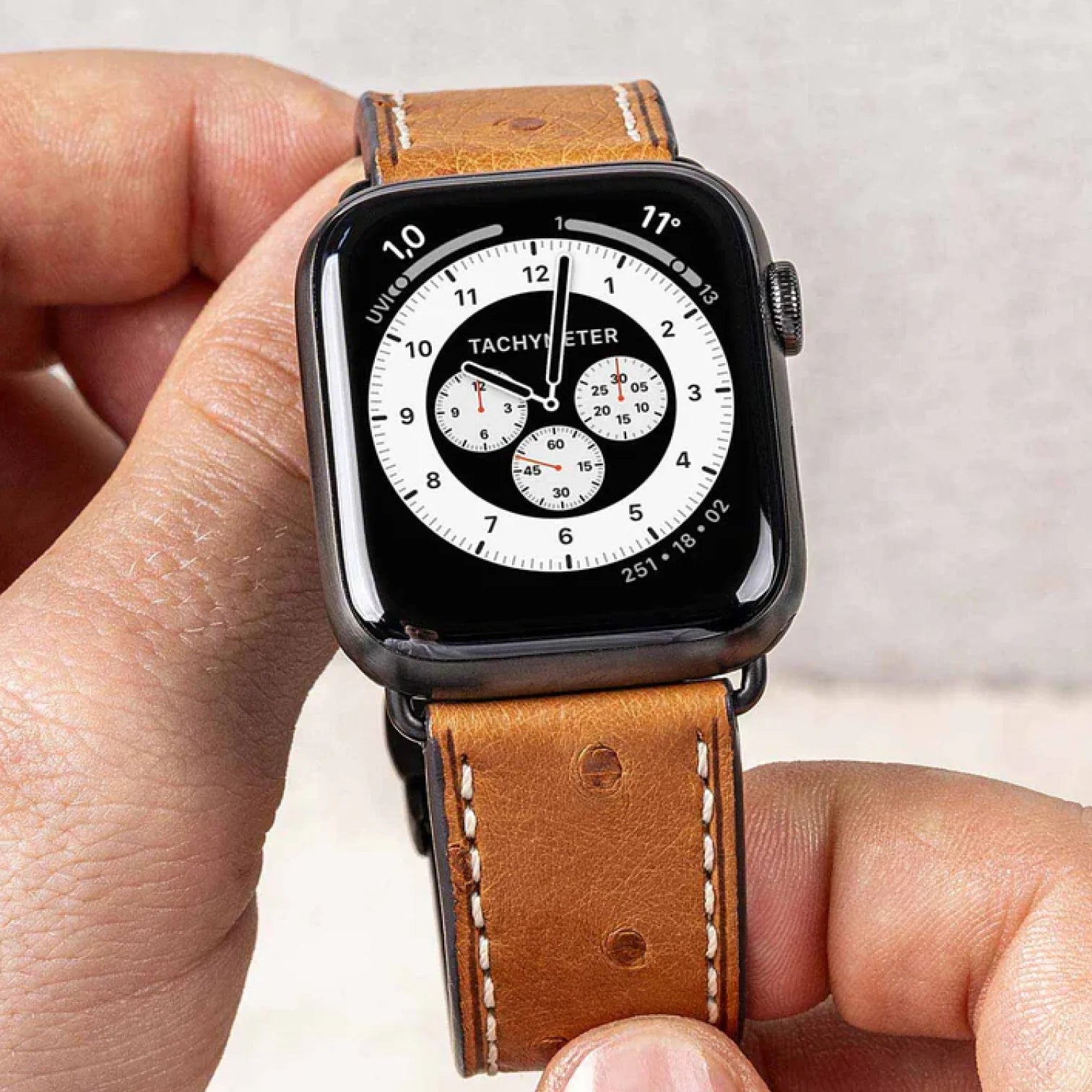 Braun / Ultra/46mm/45mm + Faltschließe / Silber Matt