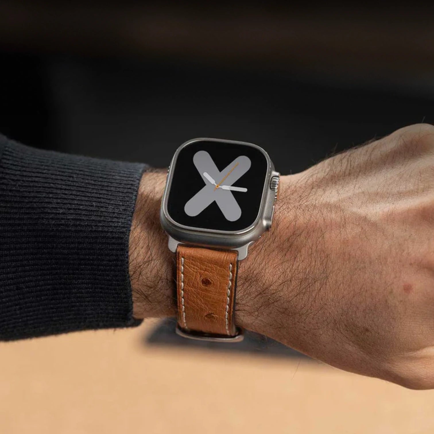 Braun / Ultra/46mm/45mm + Faltschließe / Schwarz Matt