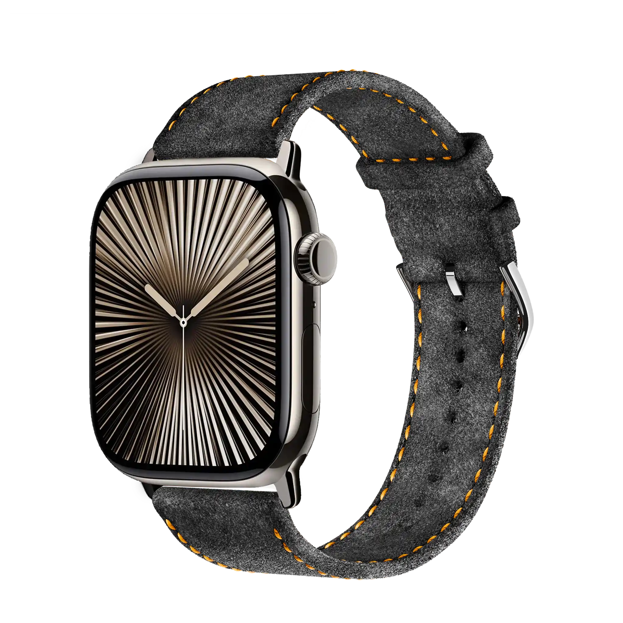 Anthracite mit orangener Naht / 46mm / Titan Natur