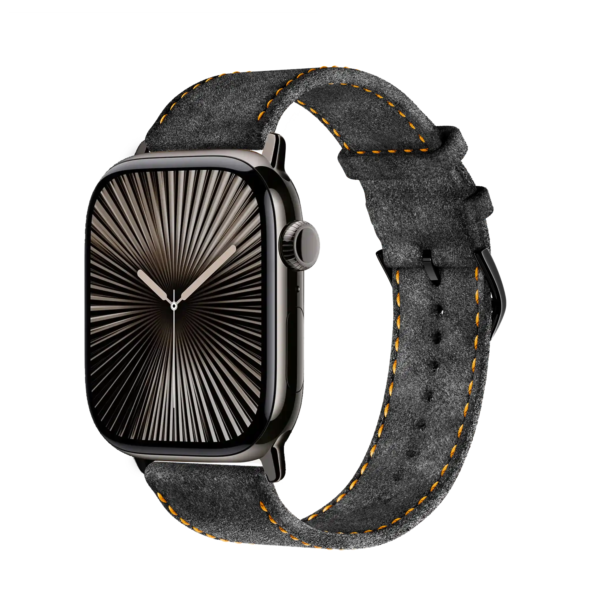 Anthracite mit orangener Naht / 46mm / Titan Schiefer