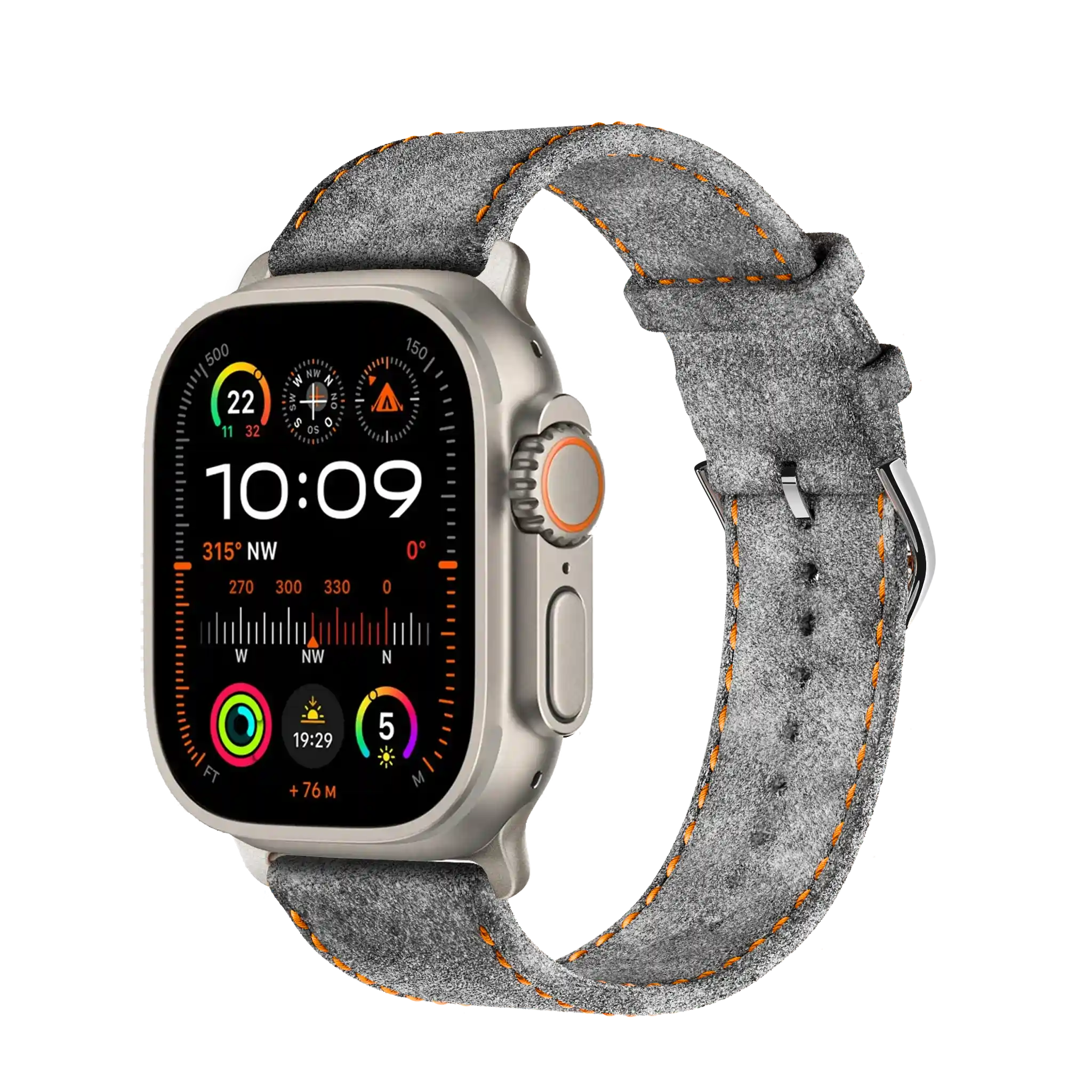 Light Grey mit orangener Naht / Ultra / Titan Natur