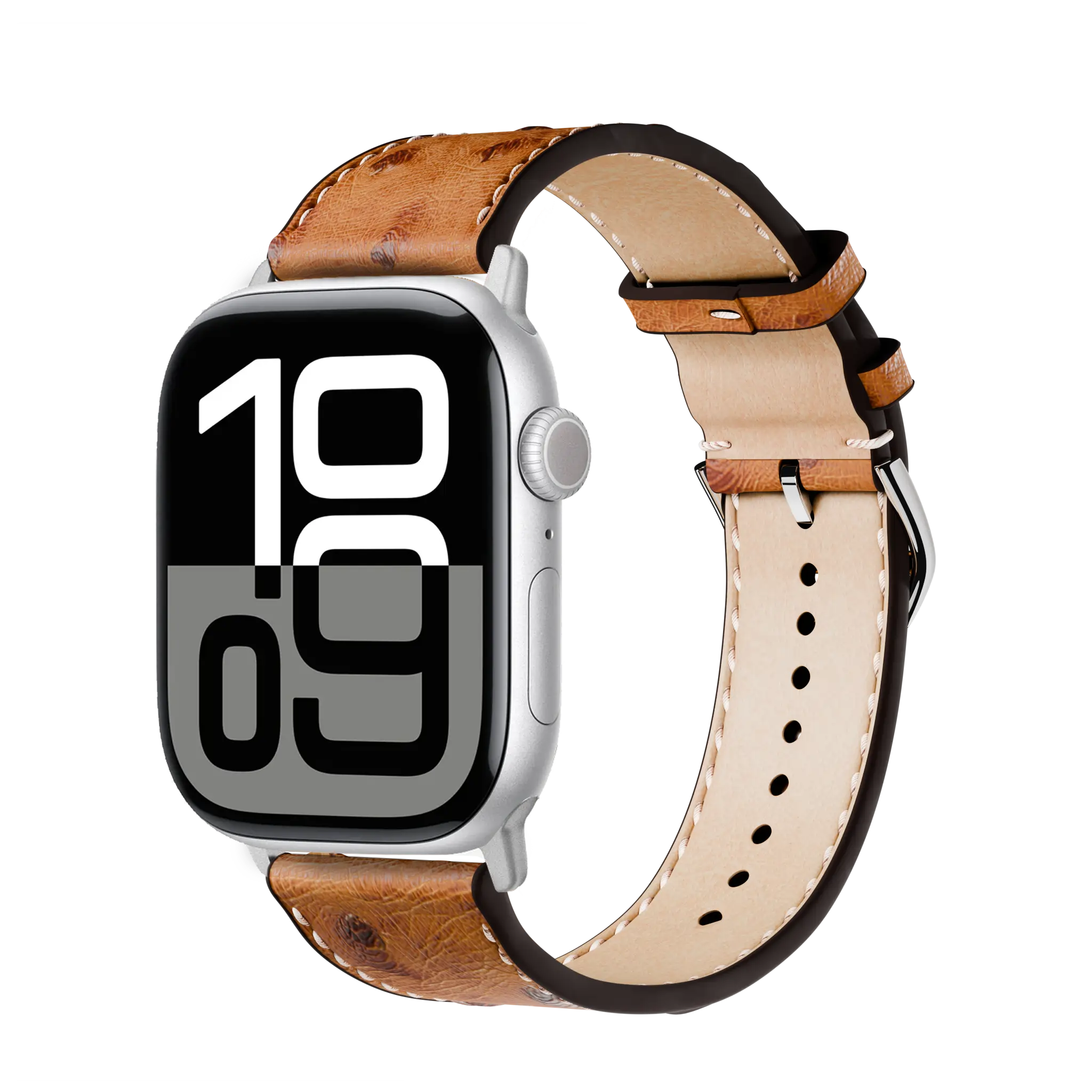Braun / 46mm / Aluminium Silber