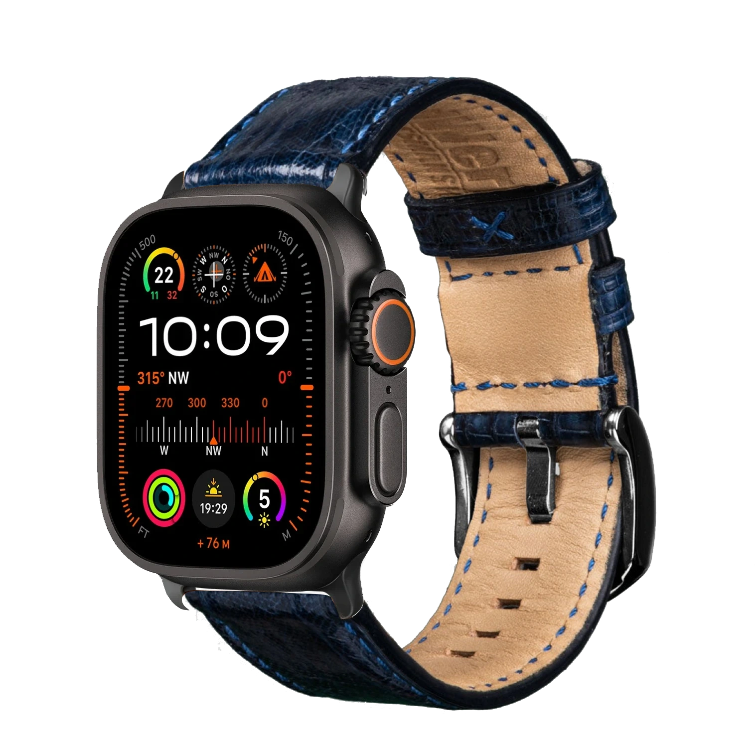 Blau / Ultra/46mm/45mm + Faltschließe / Schwarz