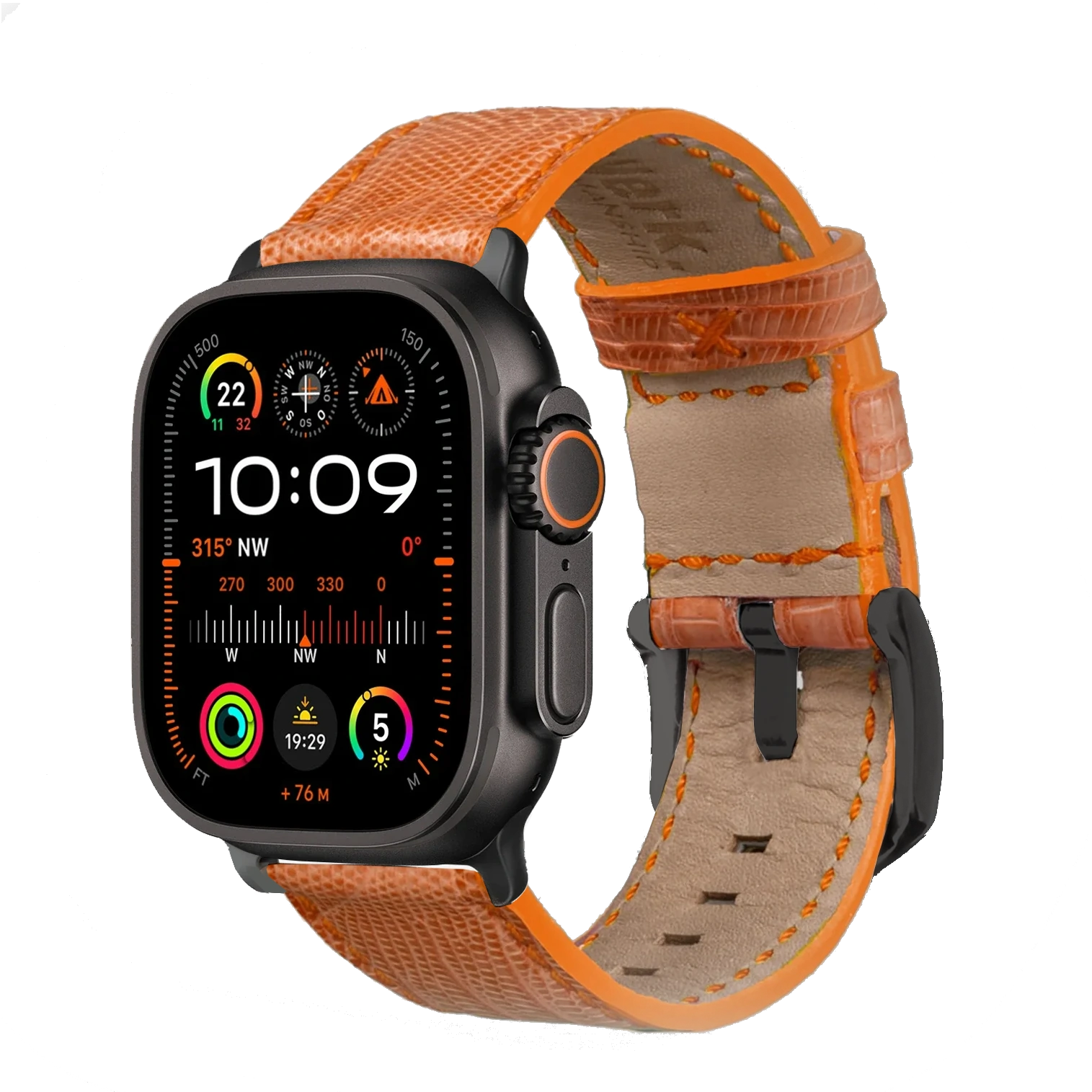Orange / Ultra/46mm/45mm + Faltschließe / Silber